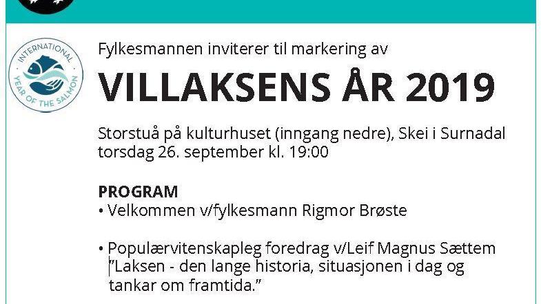 Lenke til artikkel: Markering av Villaksens år 2019 i Surnadal
