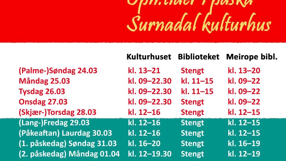 Lenke til artikkel: Påska på kulturhuset