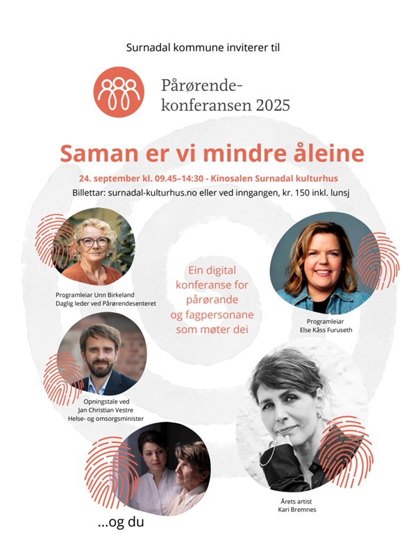 Flyer Pårørandekonferansen 2025 - Klikk for stort bilde