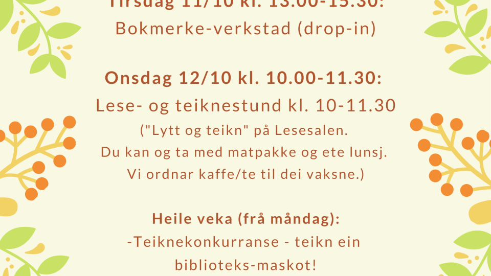 Lenke til artikkel: Haustferie på biblioteket